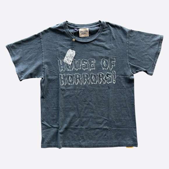 Gallery Dept Vintage Black House Of Horrors Logo Distressed T-Shirt